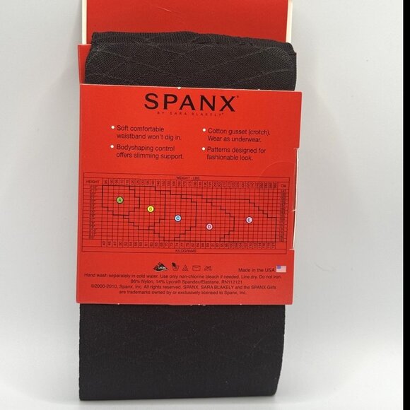 SPANX by Sara Blakely Tight-End Tights Black Diamond Foil (951), Size B - Picture 3 of 5